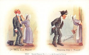 Artist Cynicus Going To a Funeral--Returning From A Funeral Postcard