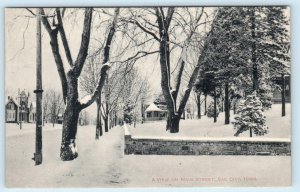 SAC CITY, Iowa IA ~ Snowy MAIN STREET Scene - Residences ca 1910s Postcard