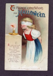 Antique Halloween postcardThe Highest Expectationssigned Ellen Clapsaddle 1910