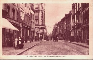 Luxembourg Rue de L'Arsenal et Grand-Rue Vintage Postcard C050