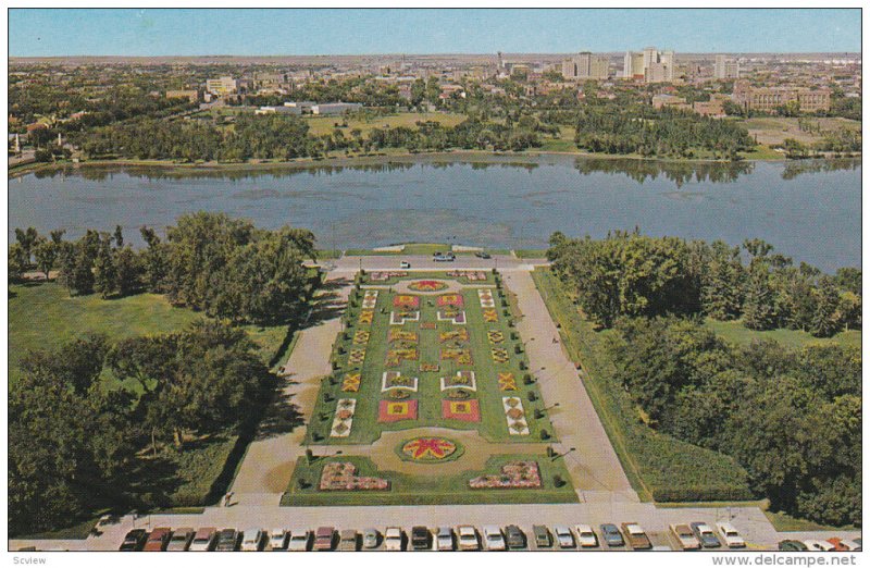 Aerial View, The Queen City, Legislative Buildings, Wascana Lake, REGINA, Sas...