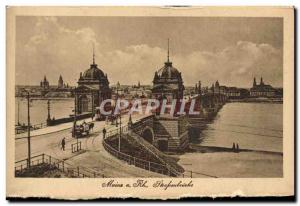 Old Postcard Mainz Rh Straßenbrücke