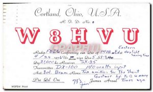 Postcard Old Telegraphie W8HVU Cortland Ohio USA