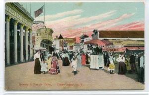 Bowery Steeple Chase Coney Island Amusement Park New York City 1912 postcard