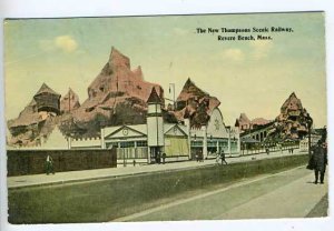 Revere Beach MA Thompsons Scenic Railway Postcard