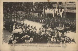 Le Mans France Parade Presidentiel Ave Thiers 1902 Postcard