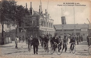 ST NAZAIRE FRANCE~L'AGENCY COMPAGNIE TRANSATLANTIQUE-BICYCLE PHOTO POSTCARD
