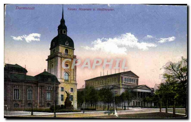 Postcard Old Darmstadi Neues Museum Hoftheater