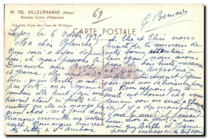 Old Postcard Villeurbanne (Rhone) Centere of New Urbanism View taken from one...