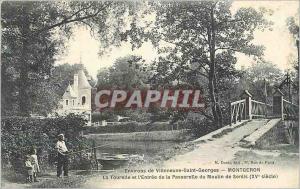 Old Postcard surroundings Villeneuve Saint Georges Montgeron Fisherman Fishing