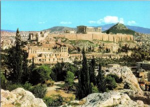 Panoramic View Acropolis Athens Greece 1960s Continental Photochrome Postcard