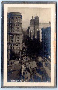 1900's RPPC MARKET STREET SAN FRANCISCO PILLSBURY PICTURE CO PHOTO POSTCARD