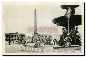 Old Postcard By Visiting Paris Concorde Square