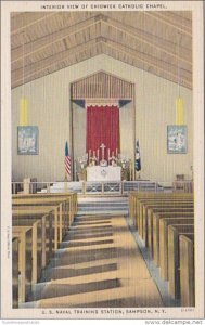 New York Sampson Chidwick Catholic Chapel Interior U S Naval Training Station...