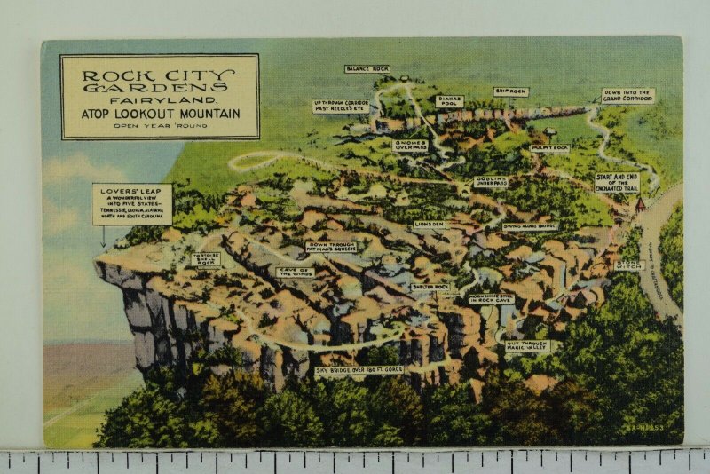 Rock City Gardens, Atop Lookout Mountain, Chattanooga Tenn. Vintage Postcard P55