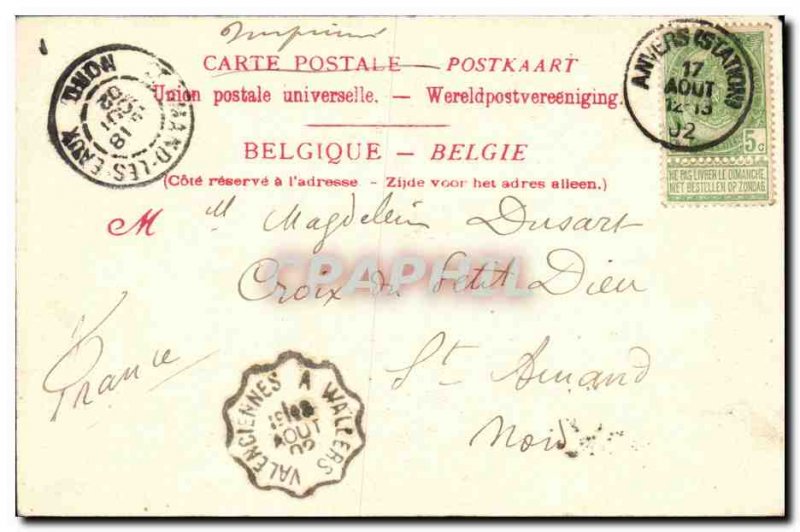 Old Postcard Antwerp Rubens Statue