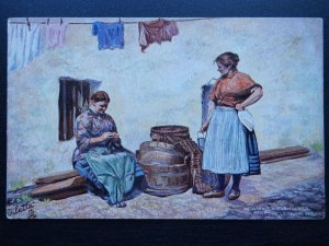 Sussex Newhaven Fishwives THE LEISURE HOUR c1906 Postcard by Raphael Tuck 9042