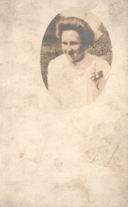 Vintage Postcard 1910's Portrait of a Beautiful Old Woman Smiling Lovely Face