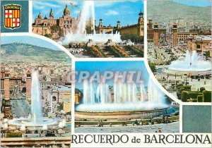 Postcard Modern Recuerdo de Barcelona Montjuic Fountain