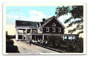 Postcard Wilmington Country Club Wilmington Del. Delaware Golf People c1921