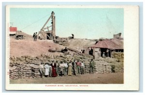 Early Goldfield NV Nevada Postcard Florence Mine Equipment People Undivided