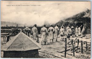 c1910s German Military Delousing Line Postcard WWI Soldier Medical Treatment A83