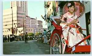 LOS ANGELES. CA California ~ Pretty Woman in NISEI WEEK PARADE c1960s  Postcard