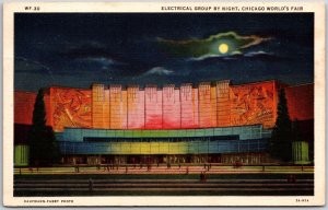 Electrical Group By Nine Chicago World's Fair Century of Progress Postcard