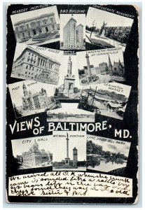 1907 Views Of Baltimore Multiview City Hall Buildings Maryland Antique Postcard