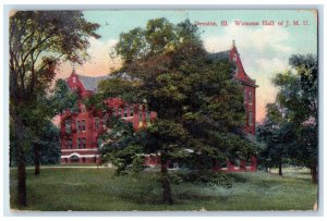 1910 Womens Hall J.M.U. Exterior Building Decatur Illinois IL Vintage Postcard
