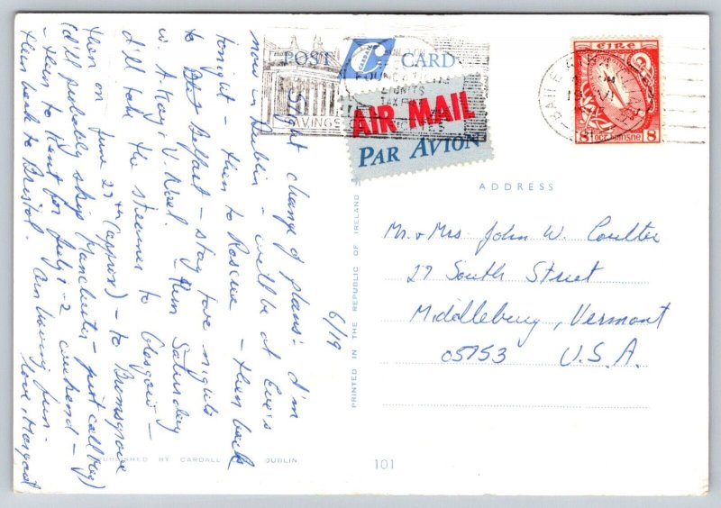 1967  O'Connell Bridge & River Liffey  Dublin   Ireland  Postcard