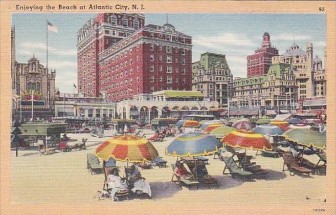 New Jersey Atlantic City Enjoying The Beach 1949