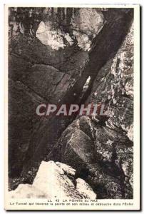 Old Postcard The Pointe du Raz The Tunnel through whlch Point in His Milleu a...