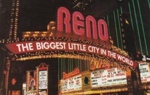 Nevada Reno World Famous Reno Arch At Night