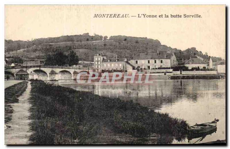 Old Postcard Montereau L & # 39Yonne and Surville mound