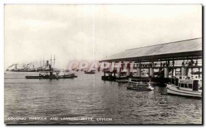 Old Postcard Colombo Harrbour And Landing Jetty Ceylon Sri Lanka Ceylon