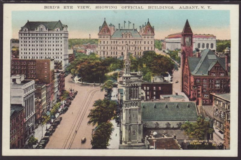 Bird's Eye View Showing Official Buildings,Albany,NY