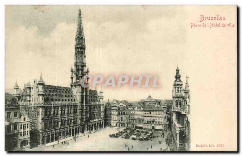 Old Postcard Brussels Place of & # City 39hotel