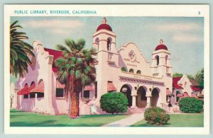 Riverside California~Carnegie Public Library~Demolished 1964~c1922 Postcard