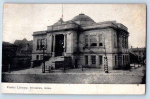 Ottumwa Iowa Postcard Public Library Building Exterior View 1909 Vintage Antique