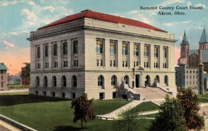 VINTAGE POSTCARD SUMMIT COUNTY COURT HOUSE AKRON OHIO c. 1915