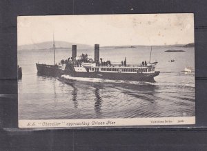 SCOTLAND  SS CHEVALIER  APPROACHING CRINAN PIER, 1912 ppc CRINAN PIER cds