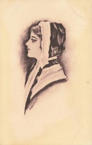 ARTIST DRAWN BEAUTIFUL WOMEN LOT OF 5 POSTCARDS