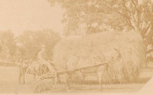 RPPC Farmers Haying Field  Sepia Toned   - Real Photo Postcard  c1910