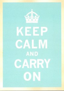 Military World War II Poster Keep Calm and Carry On Blue