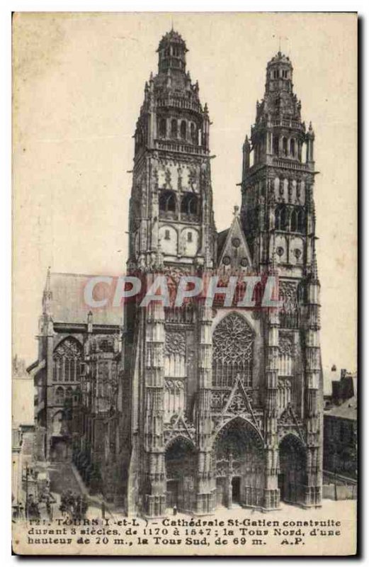 Postcard Old Tours L and L Cathedrale St Gatien Built for 3 centuries