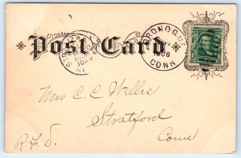 Stratford CT Connecticut Oronoque Post Office Postcard