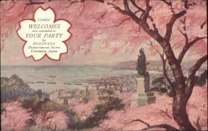 Yokohama Japan Nozawaya Department Store Advertising Cherry Blossoms Postcard