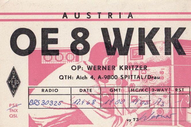 Werner Kritzer Spital Austria Vintage Old 1960s QSL Amateur Radio Postcard