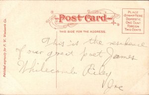 Postcard James Whitcomb Riley Residence in Indianapolis, Indiana